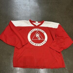 Green Brook Hockey Club Mesh Jersey Mens Medium Red White Practice Hockey